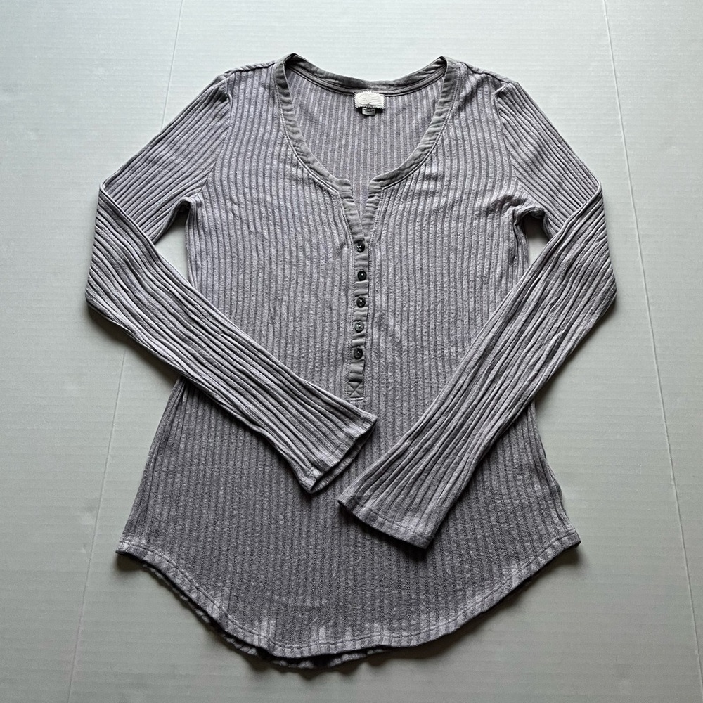 Anthropologie Postmark Knit Long Sleeve Henley Top L